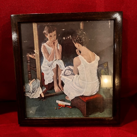 Norman Rockwell Girl at Mirror reprint - Picture 1 of 3